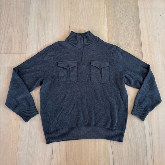 Dockers Dark Gray Quarter Zip Sweatshirt Size XL - Picture 1 of 3